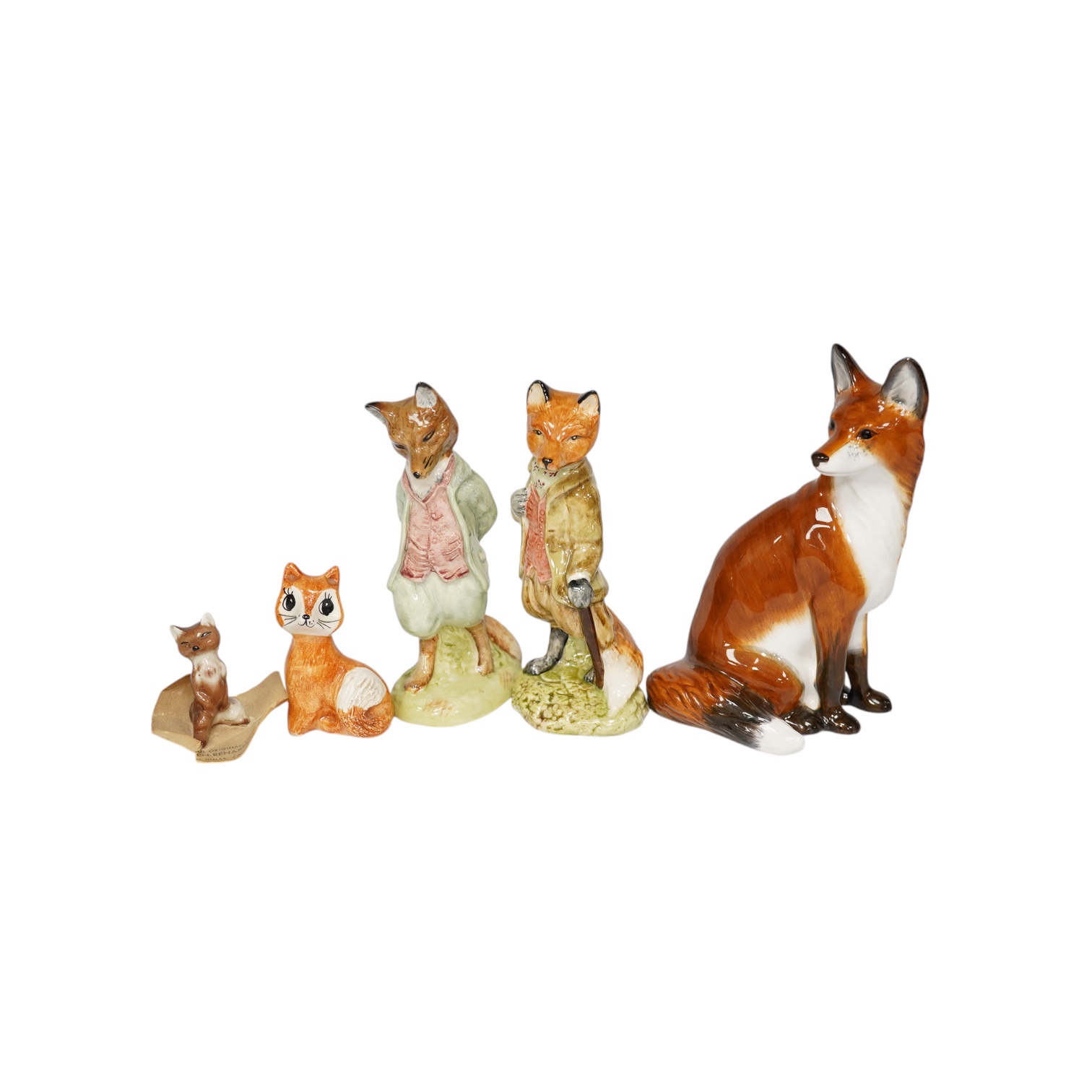 A group of various ‘fox’ models to include Royal Albert, Beswick, Beatrix Potter, Royal Doulton, Copenhagen, Goebel, etc. Condition - mostly good